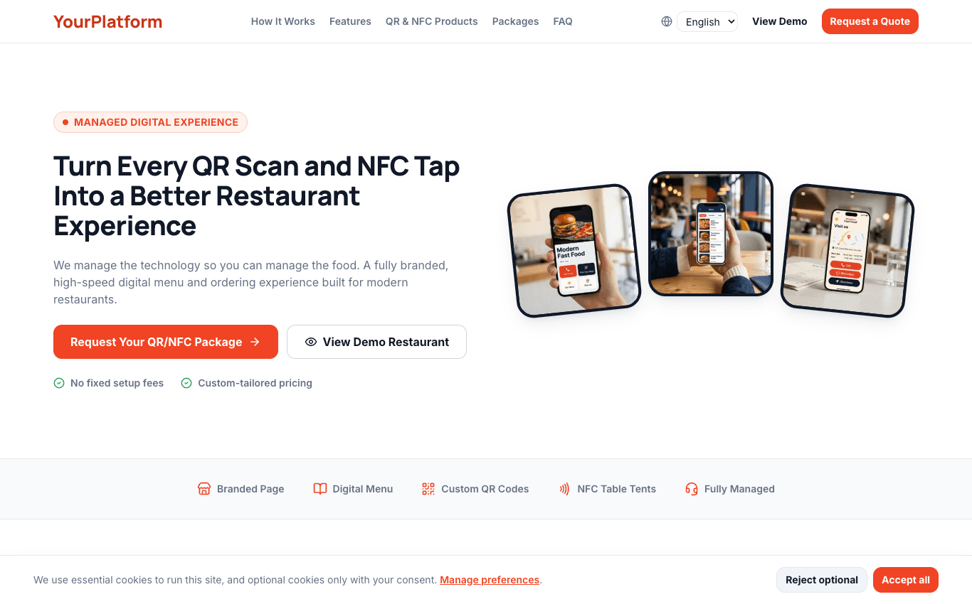 MenuQR Lab - Verwaltete QR- & NFC-Restaurantmenüs