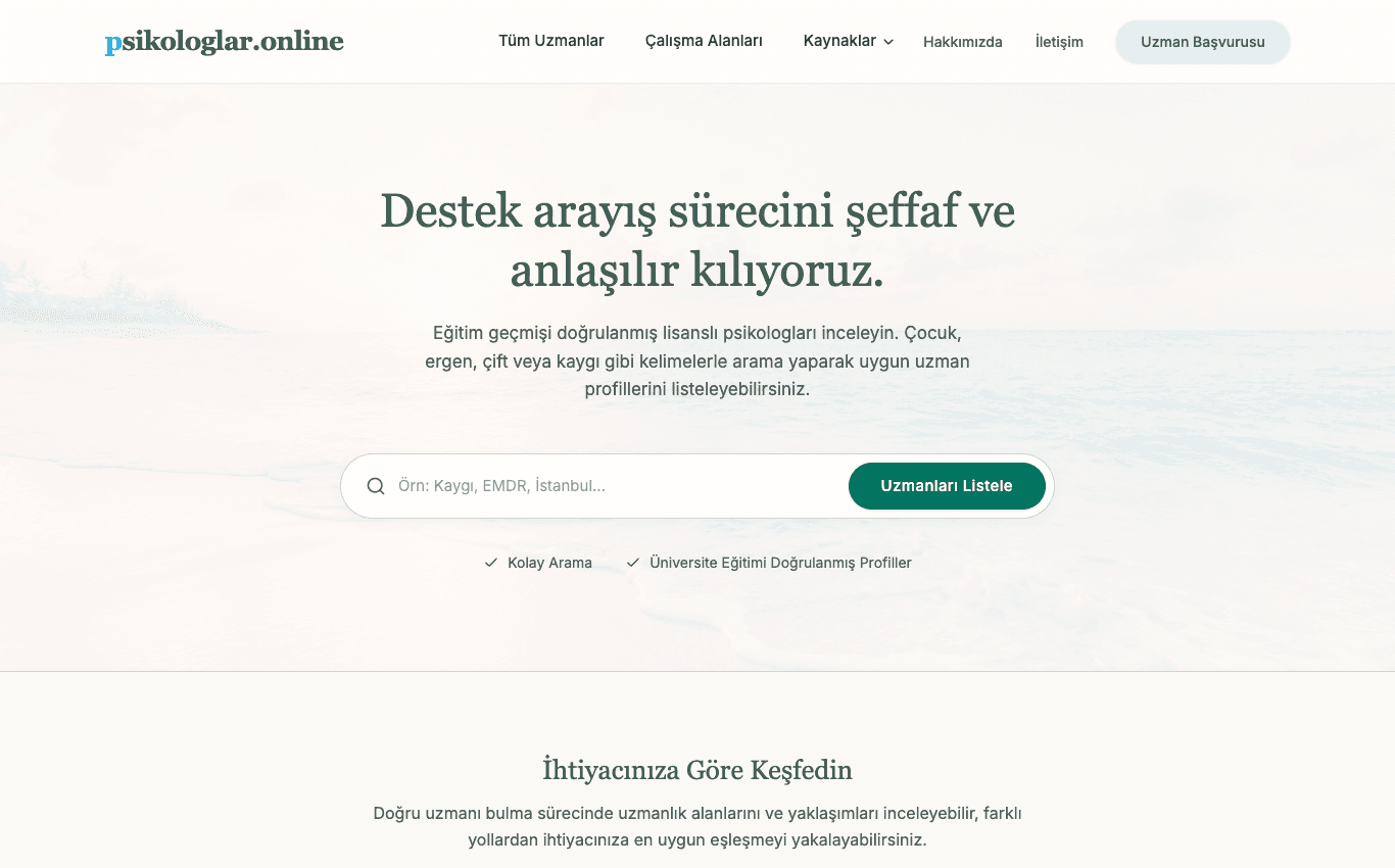 Psikologlar Online - Verzeichnis geprüfter Psychologen
