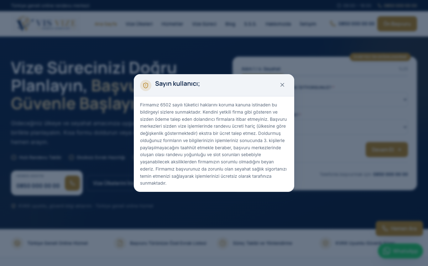VİS VİZE - Visa-Beratung & Terminservice screenshot 1